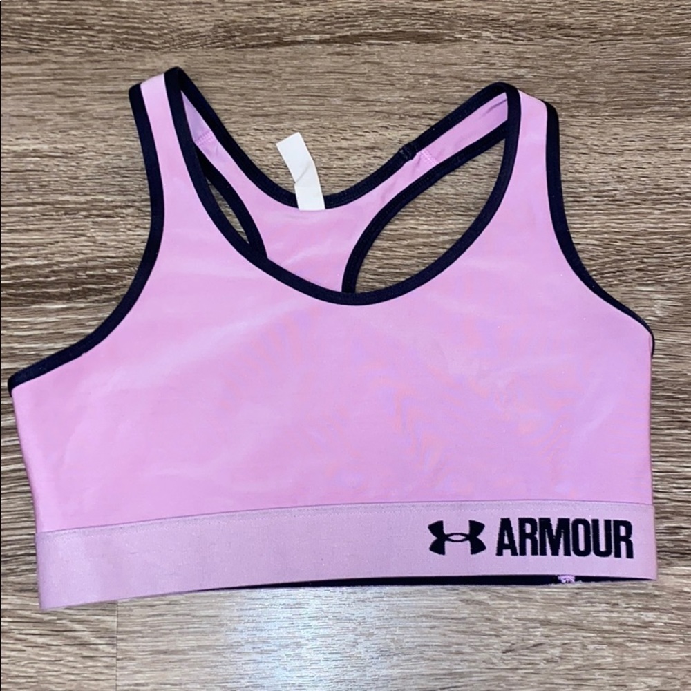 Purple under armour sports bra